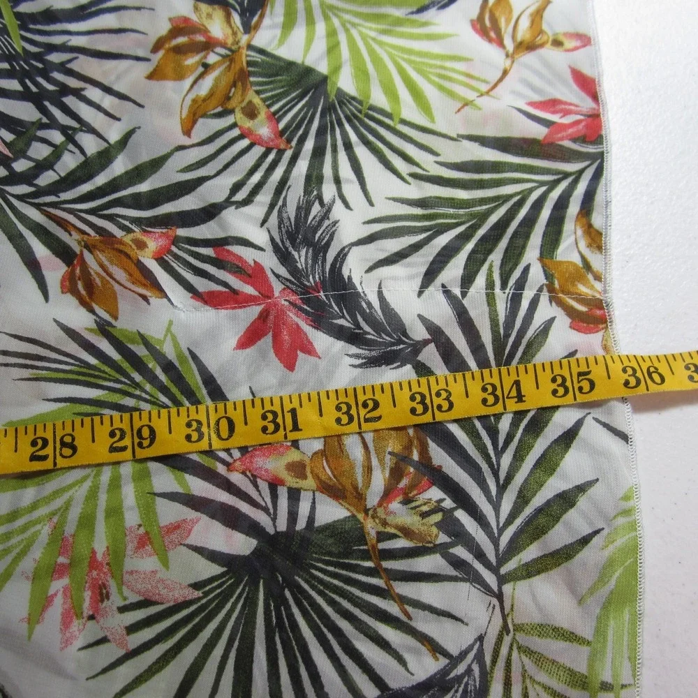 Emory Park Shawl Cover Up Womens M Green Tropical Kimono Hawaiian Boho Coastal‎